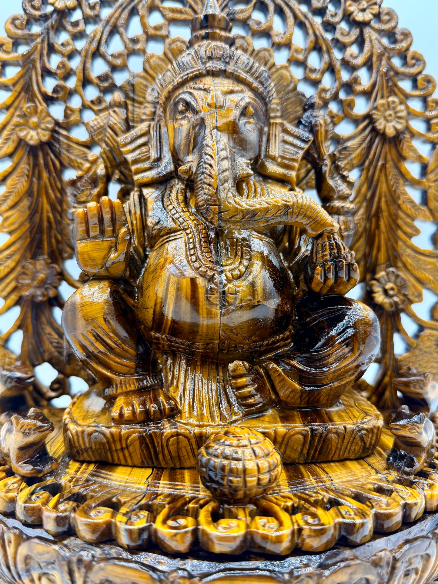 Tiger Eye Ganesha Filagree Altar
