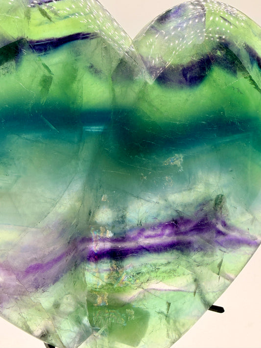 Rainbow Fluorite Heart
