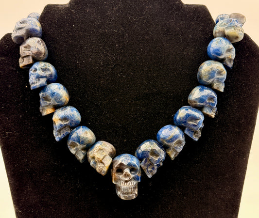 Blue Sapphire Necklace of Skulls