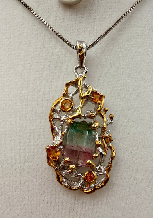 Watermelon Tourmaline Pendants