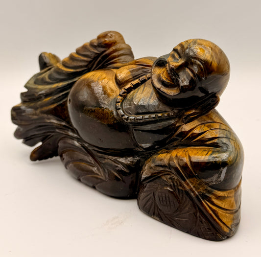 Tiger Eye and Pietersite Joyful Buddha Altar