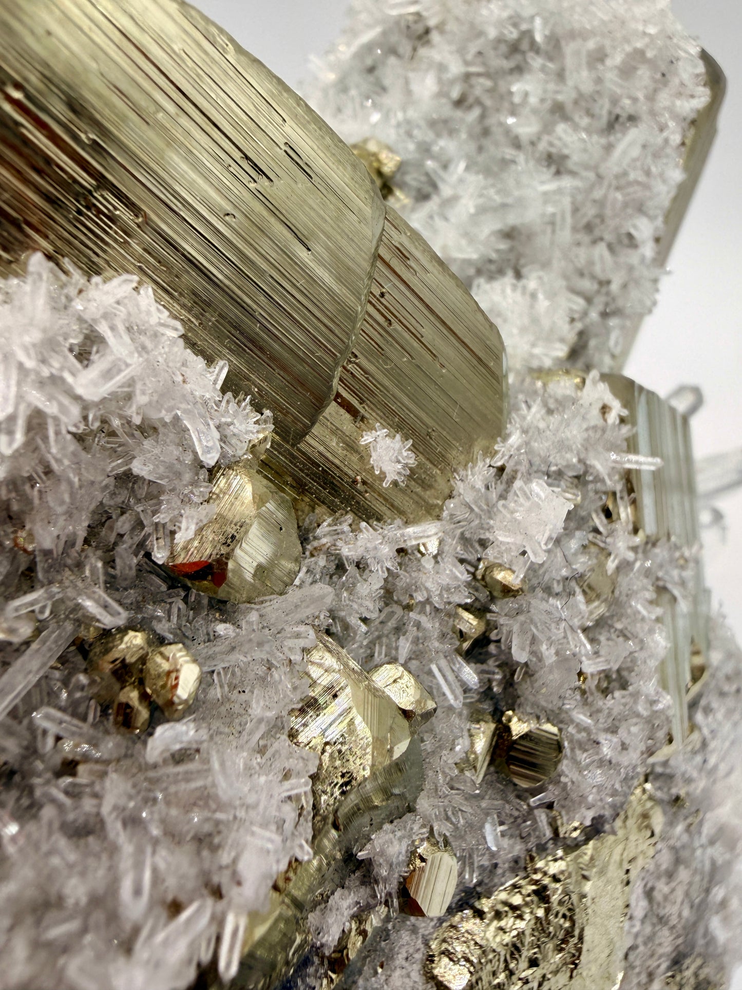 Pyrite Cubes and Quartz Points