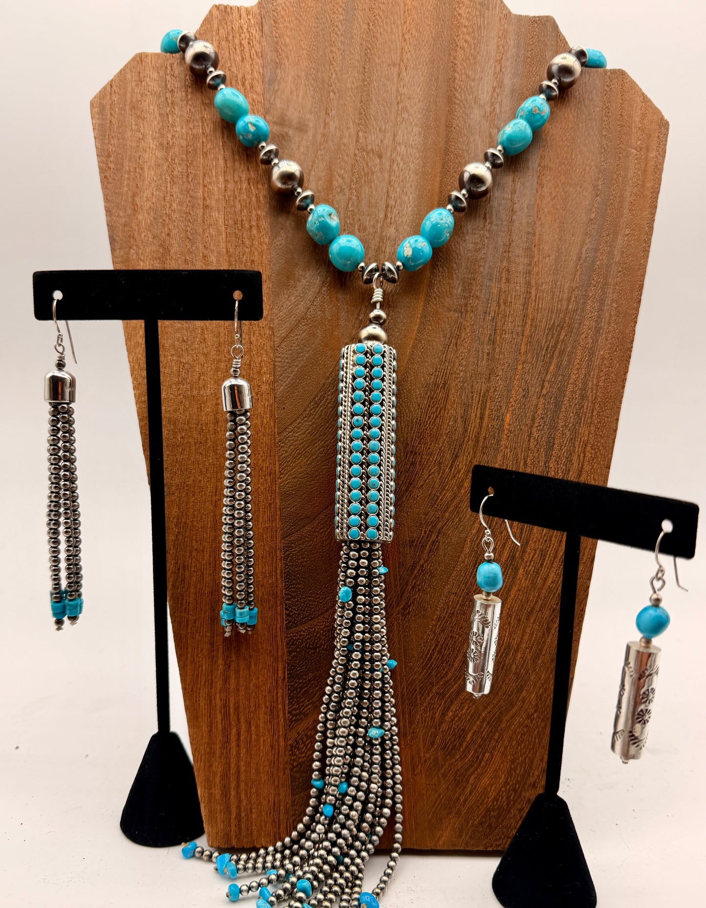 White Water Turquoise Spirit Whistle Dangle Earrings