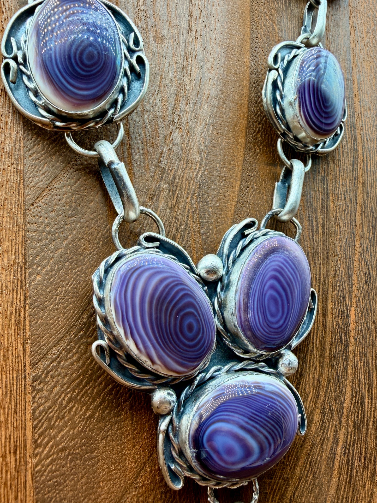 Wampum Shell Statement Lariat Necklace
