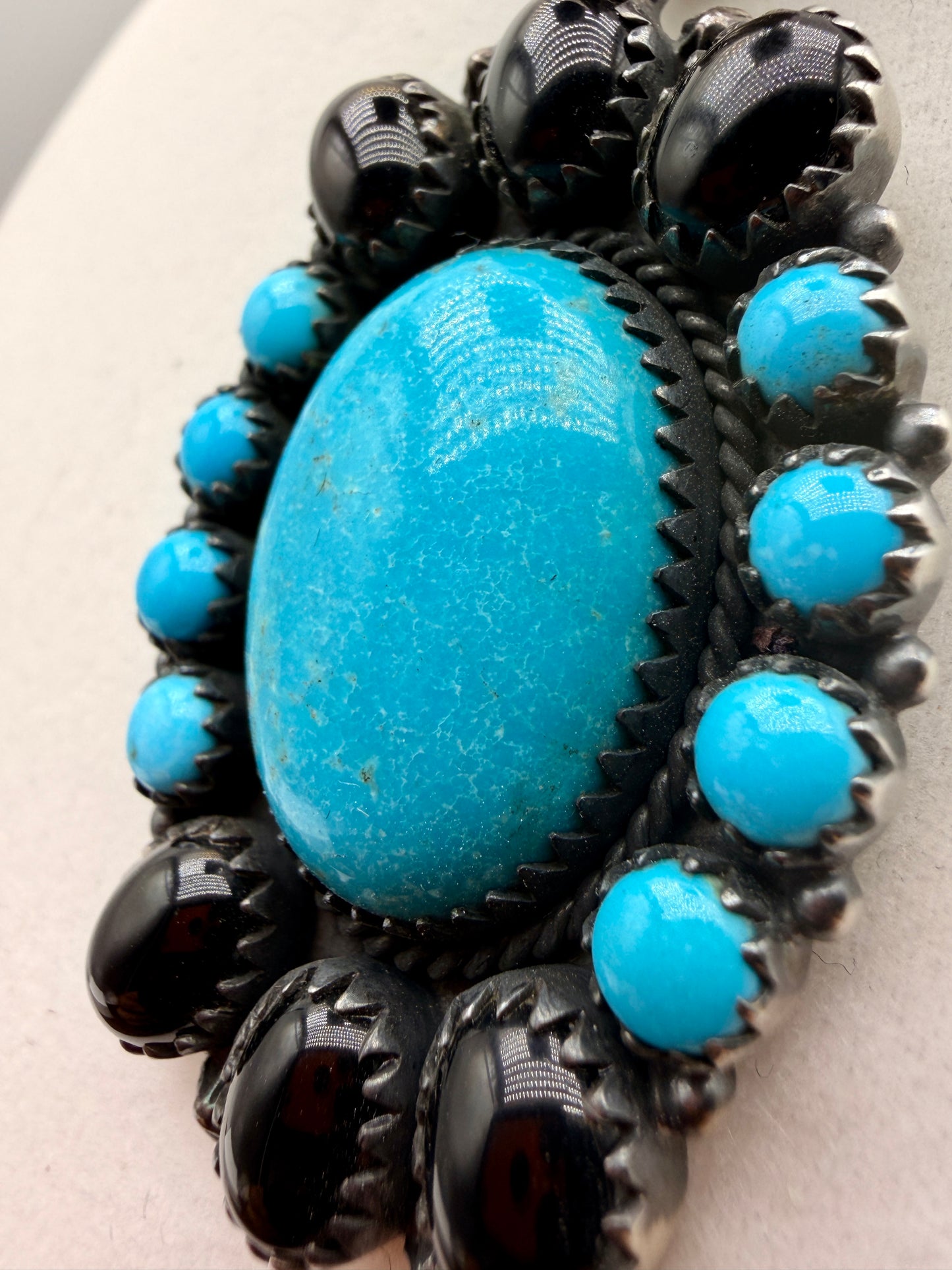 Black Onyx and Turquoise Pendant