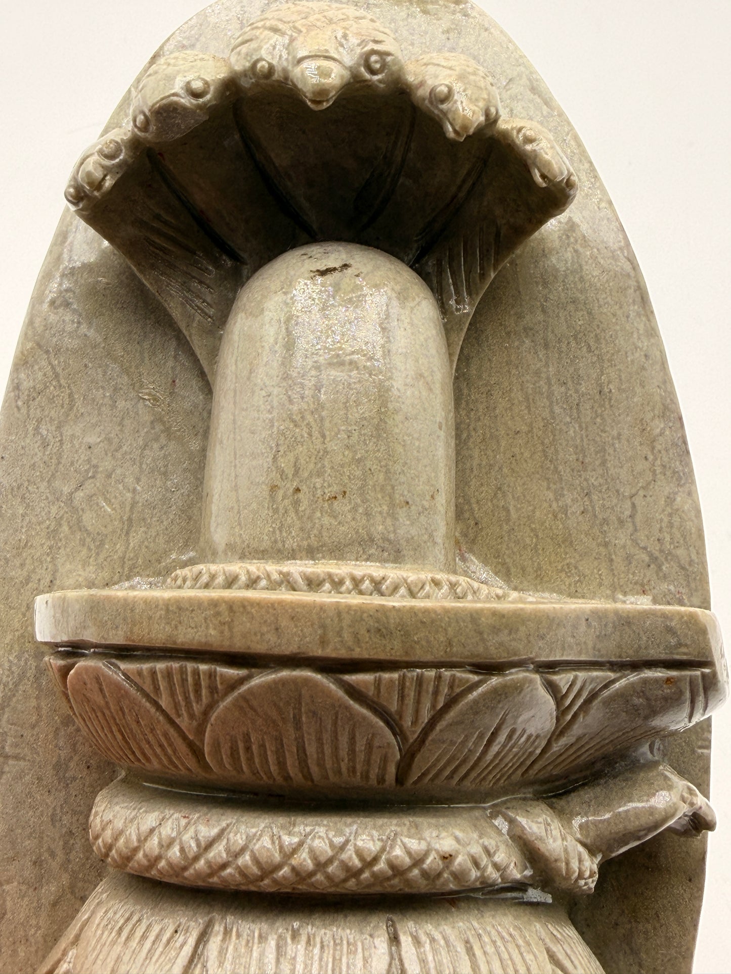 Shiva Lingham Standing Stone Carved Shivling Offering Altar