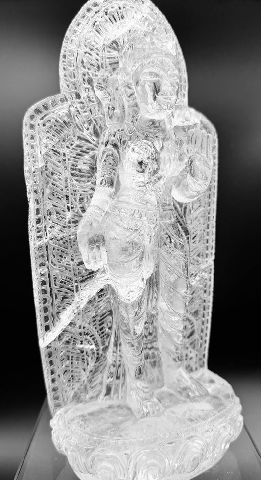 Large Himalayan Clear Quartz Tara Statue – Lotus Altar