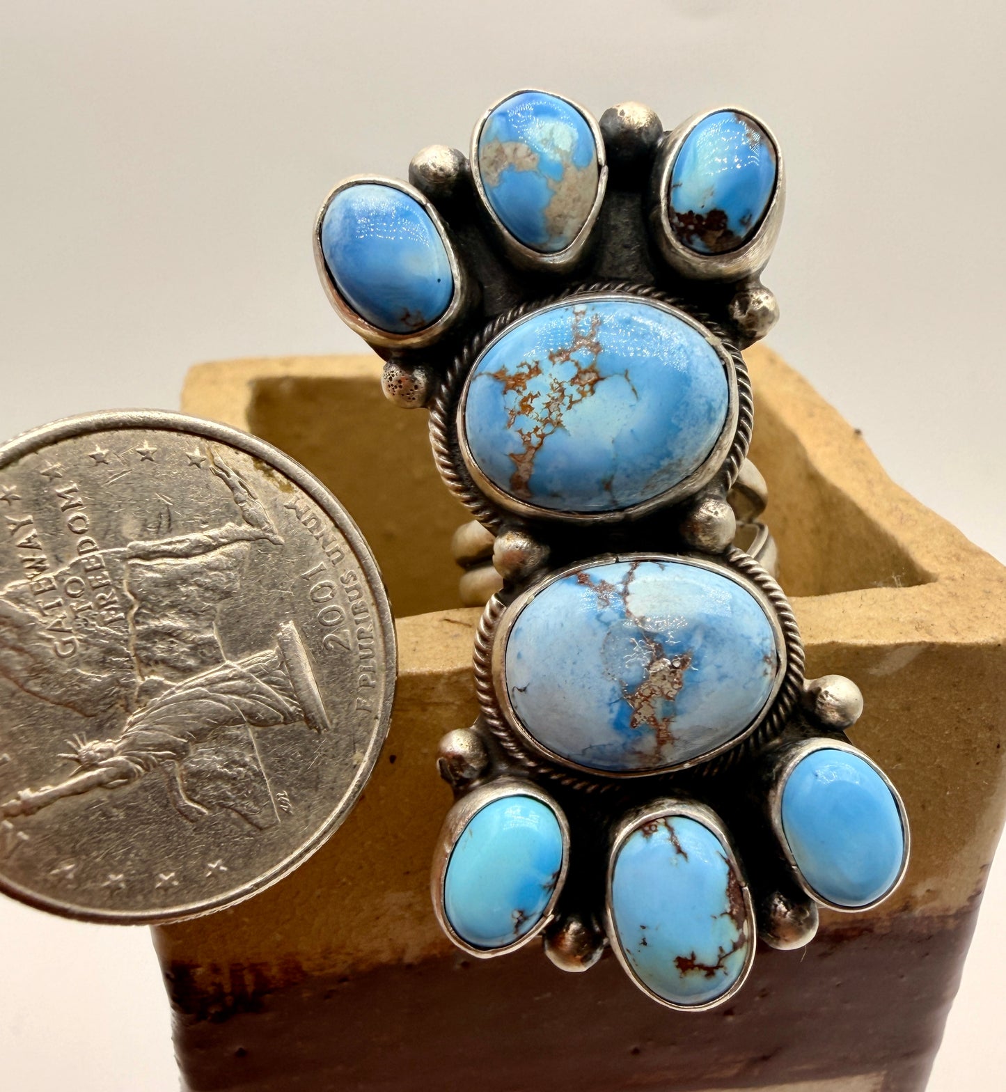 Sheila Tso Golden Hills Turquoise Adjustable Statement Ring