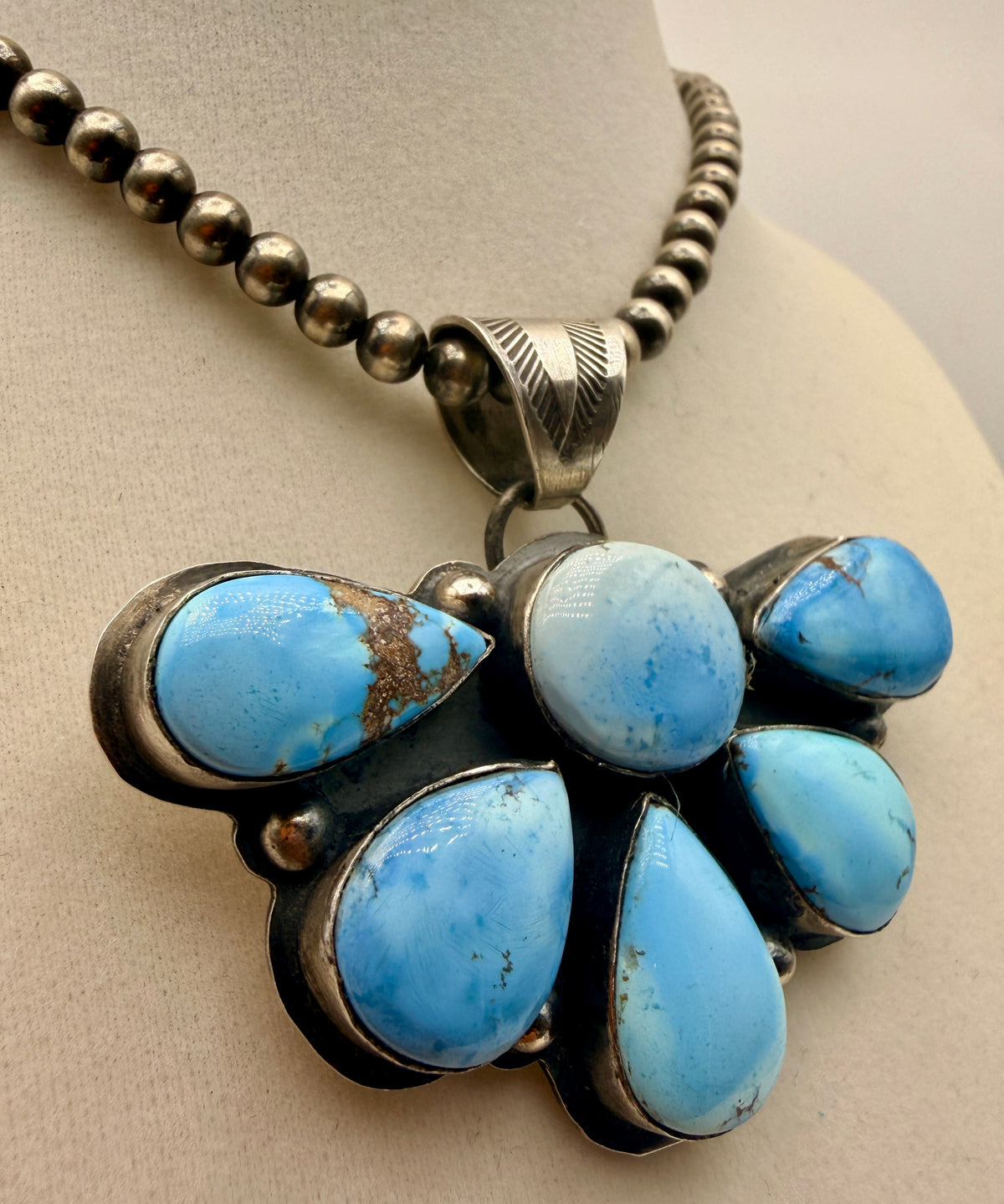 Boyd Ashley “BJA” Golden Hills Turquoise Sterling Silver Cluster Pendant