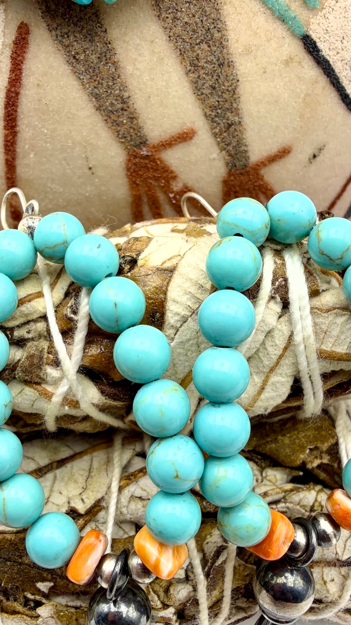 Turquoise & Spiny Oyster Sterling Silver Dangle Earrings – 2.5"