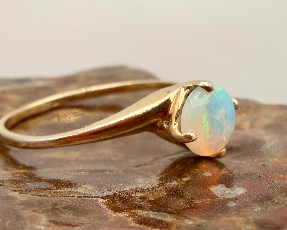 Opal Gold-Plated Sterling Silver Ring – Size 7