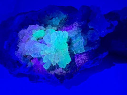 Hyalite Opal Geodes & Rough pieces. UV reactive