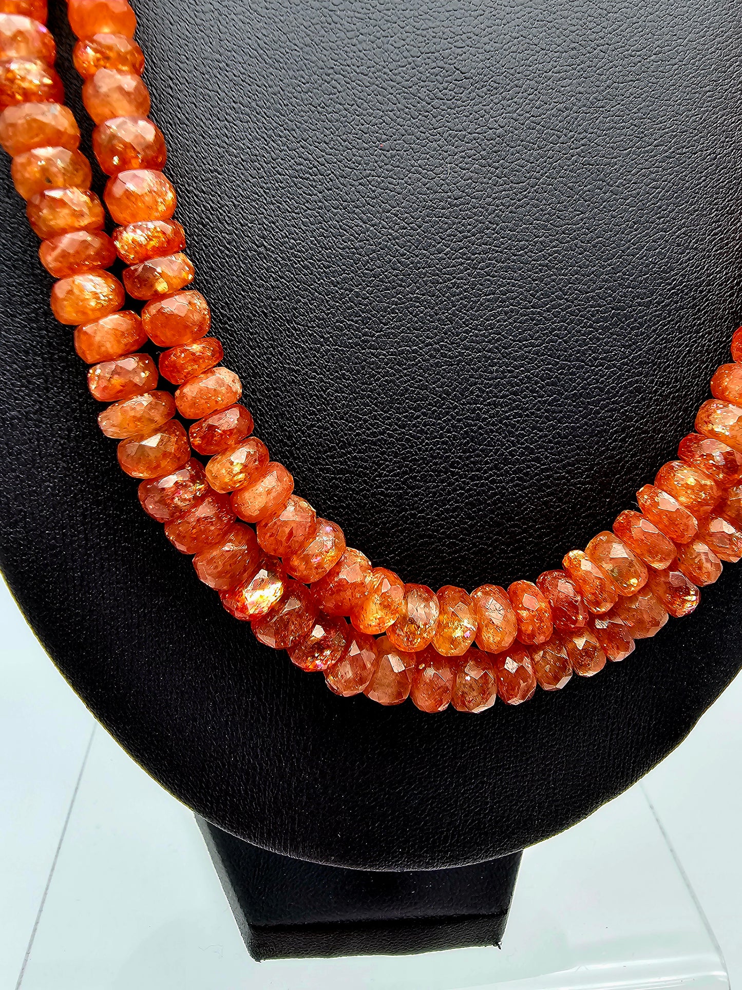 Sunstone Rainbow Lattice Faceted Necklace