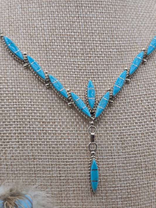 Zuni Turquoise Necklace & stud Earring set