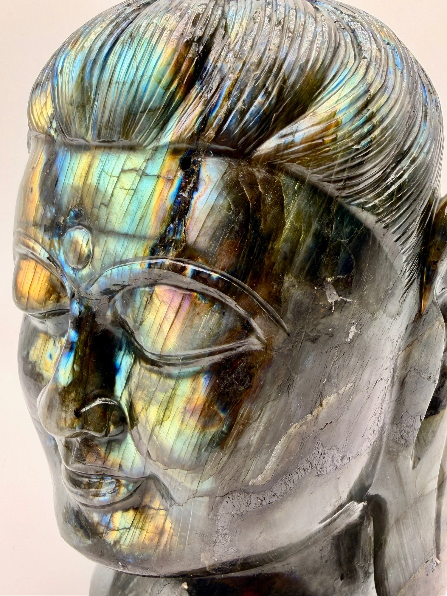 Hand-carved crystal Buddha statue