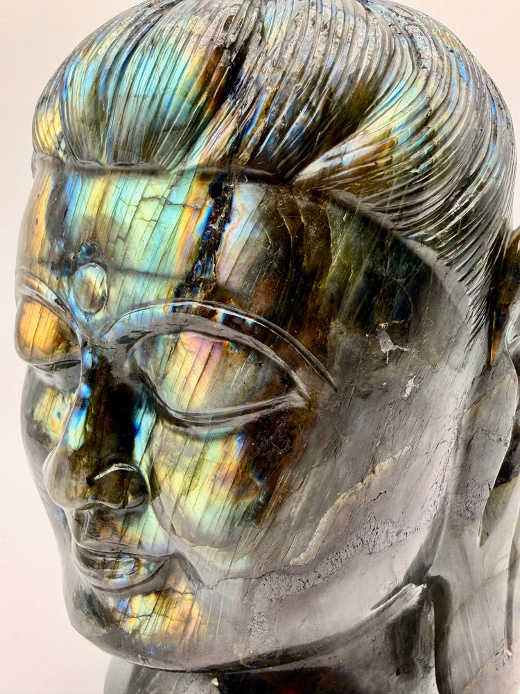 Hand-carved crystal Buddha statue