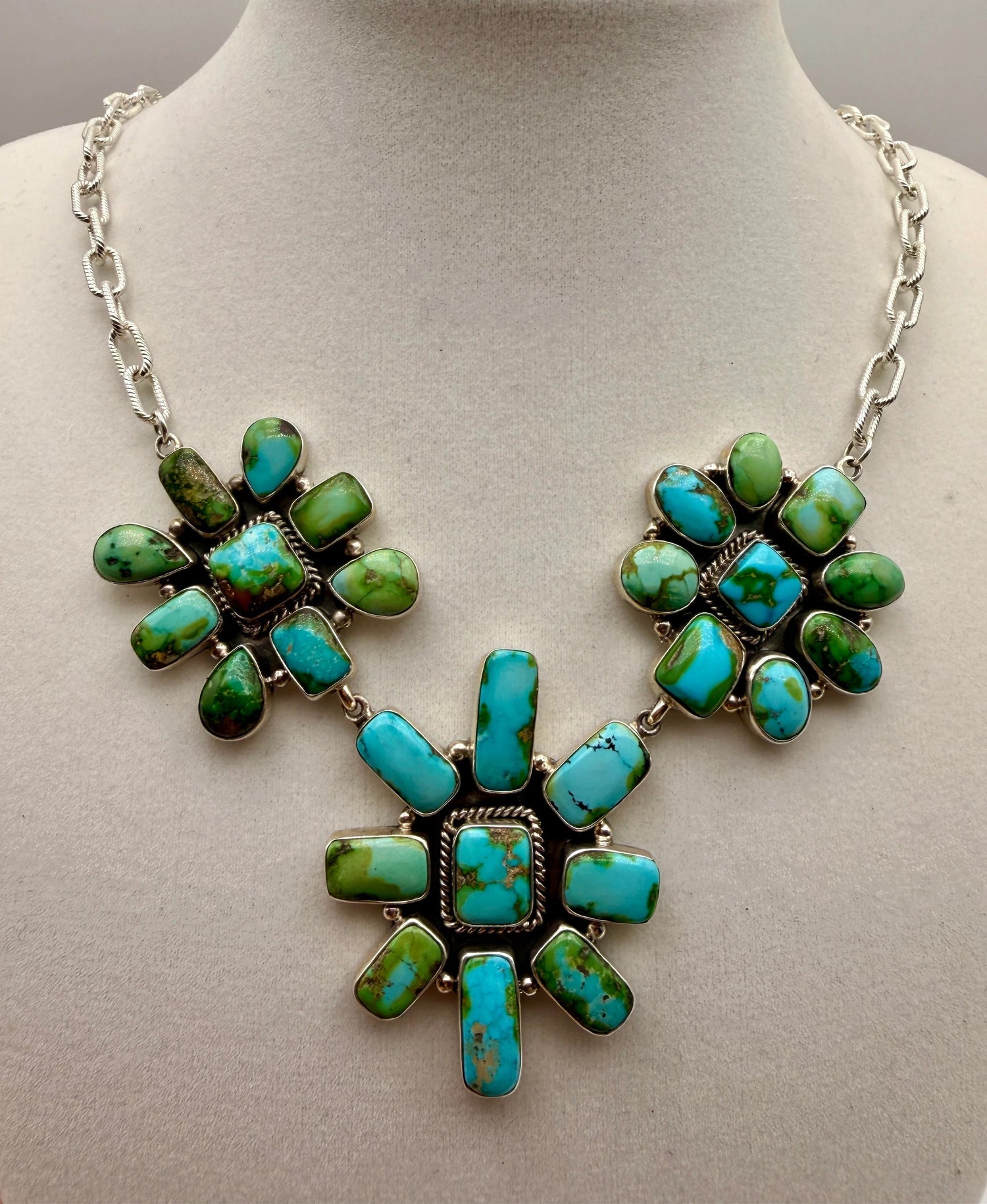 Authentic Sonoran Gold Turquoise sterling silver jewelry handcrafted by Native American artists at Lifted Realm.