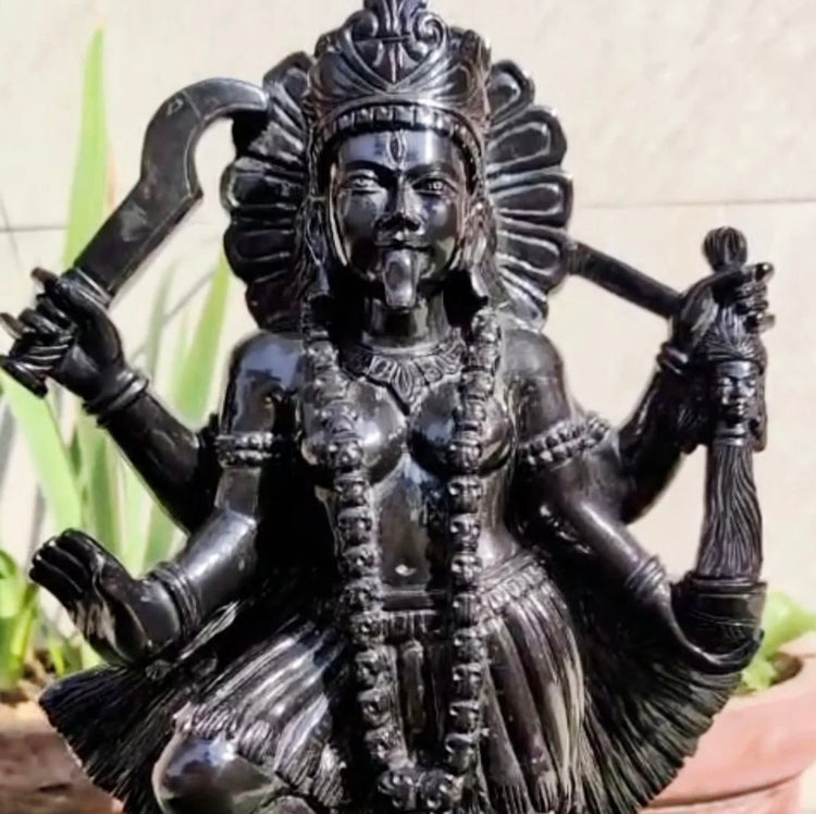 Hand-carved crystal Kali Ma statue