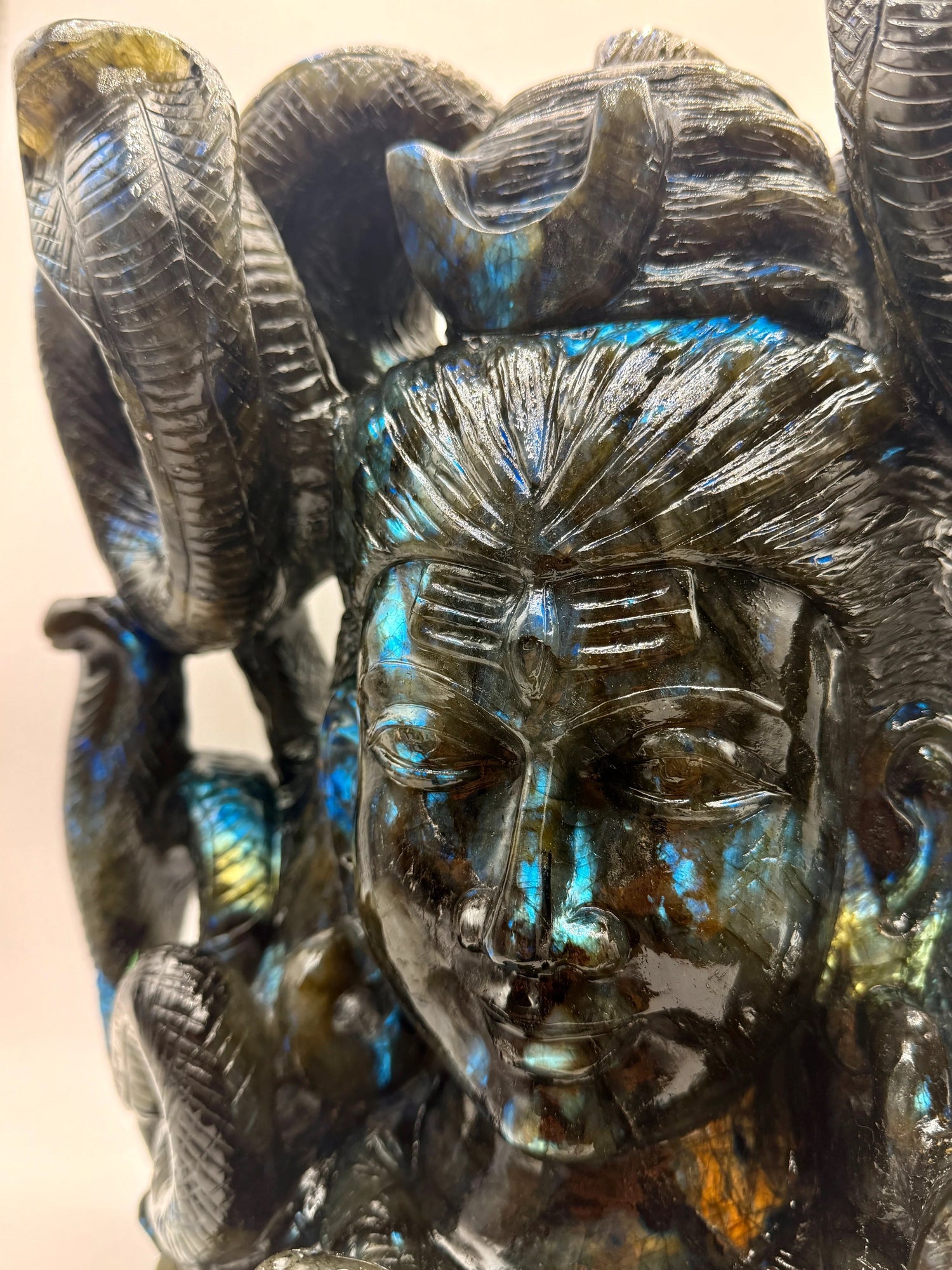 Hand-carved crystal Shiva statue