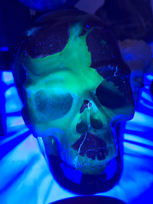 The Mosaic Rose – Blue Chalcedony & Brecciated Jasper Skull
