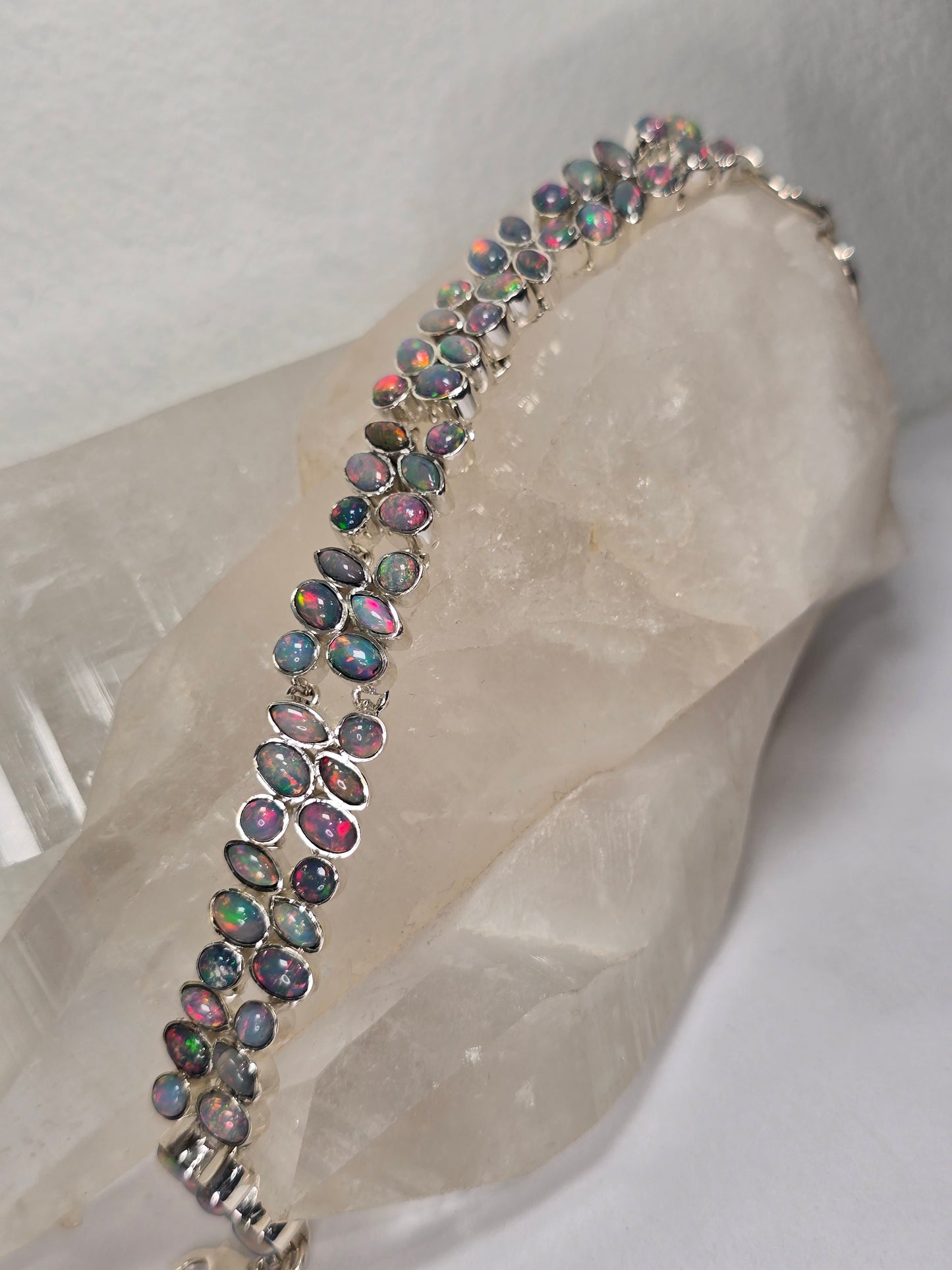 Fire Opal Gemstone Sterling silver Bracelet