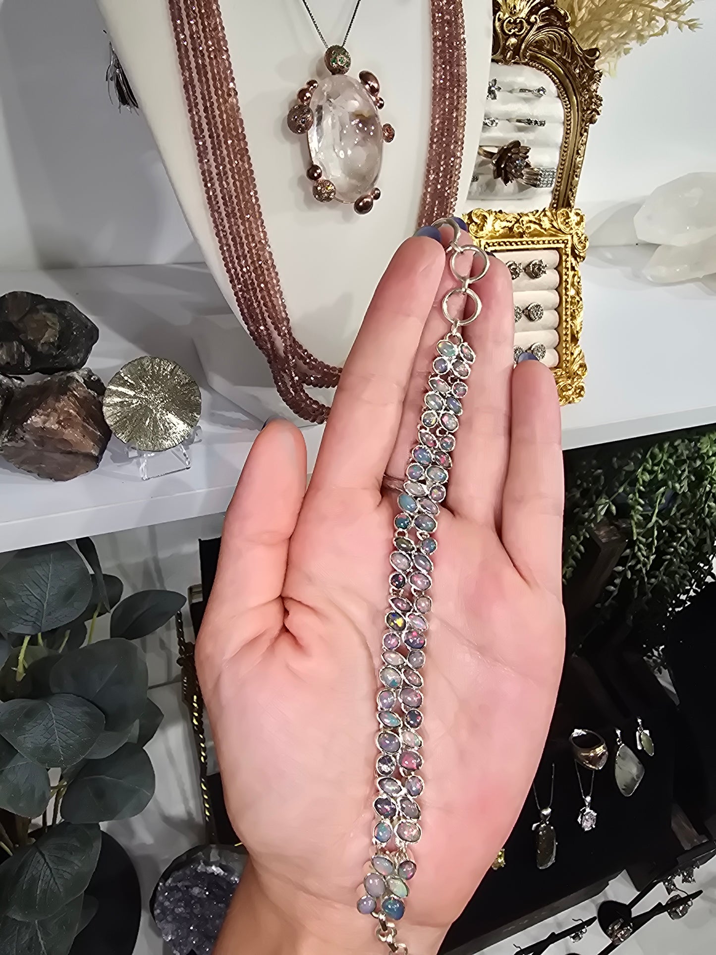 Fire Opal Gemstone Sterling silver Bracelet