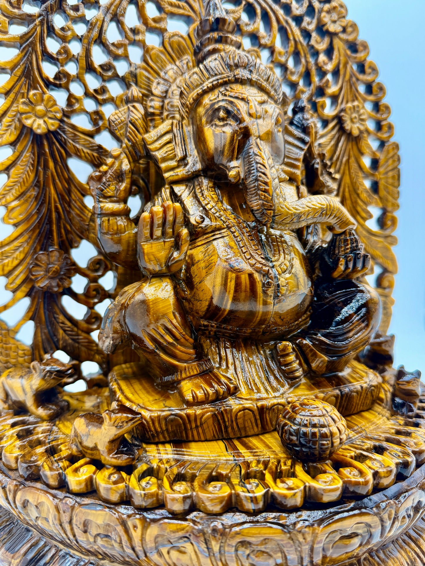 Tiger Eye Ganesha Filagree Altar