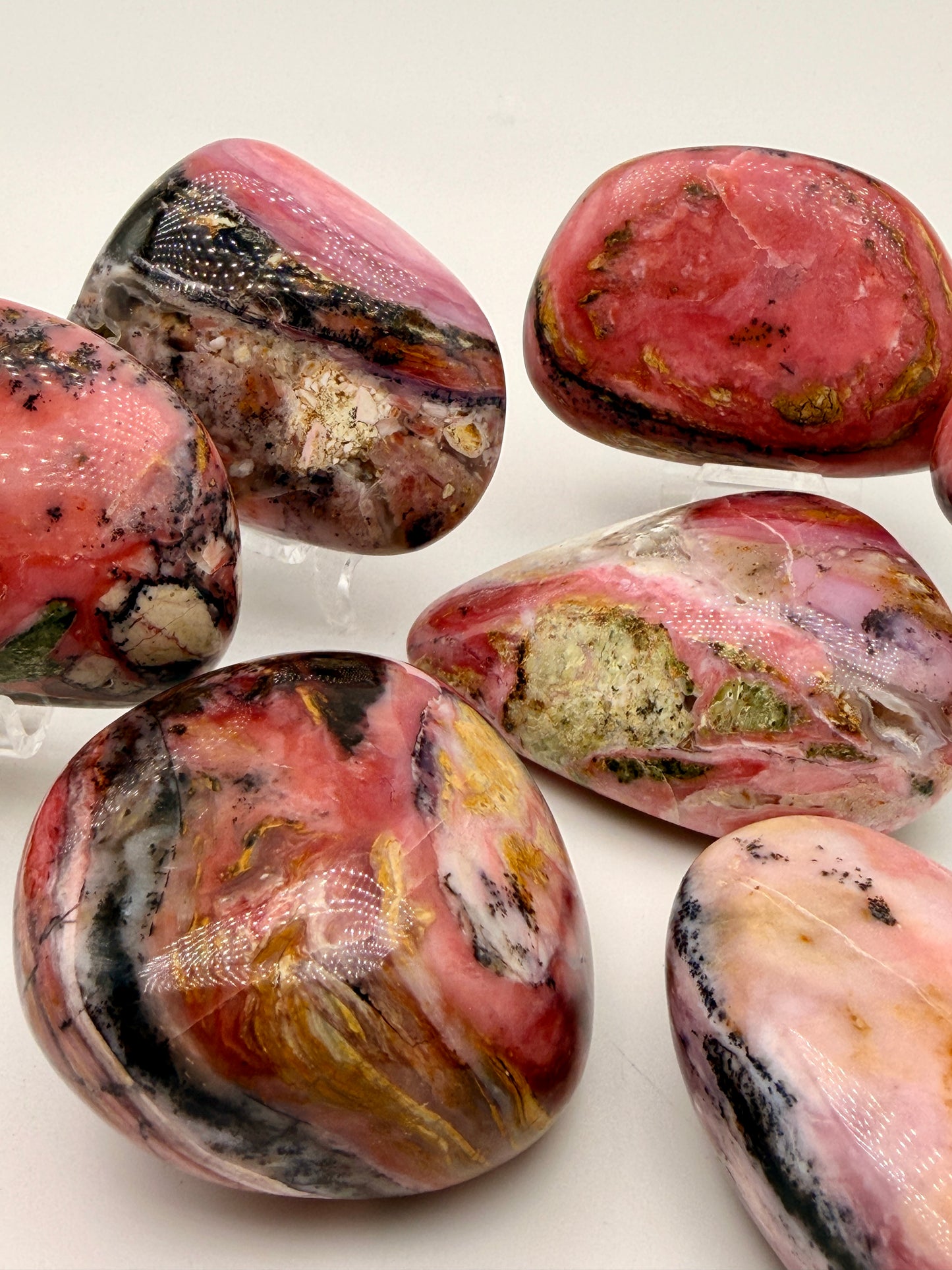 Strawberry Pink Opal Palm stones