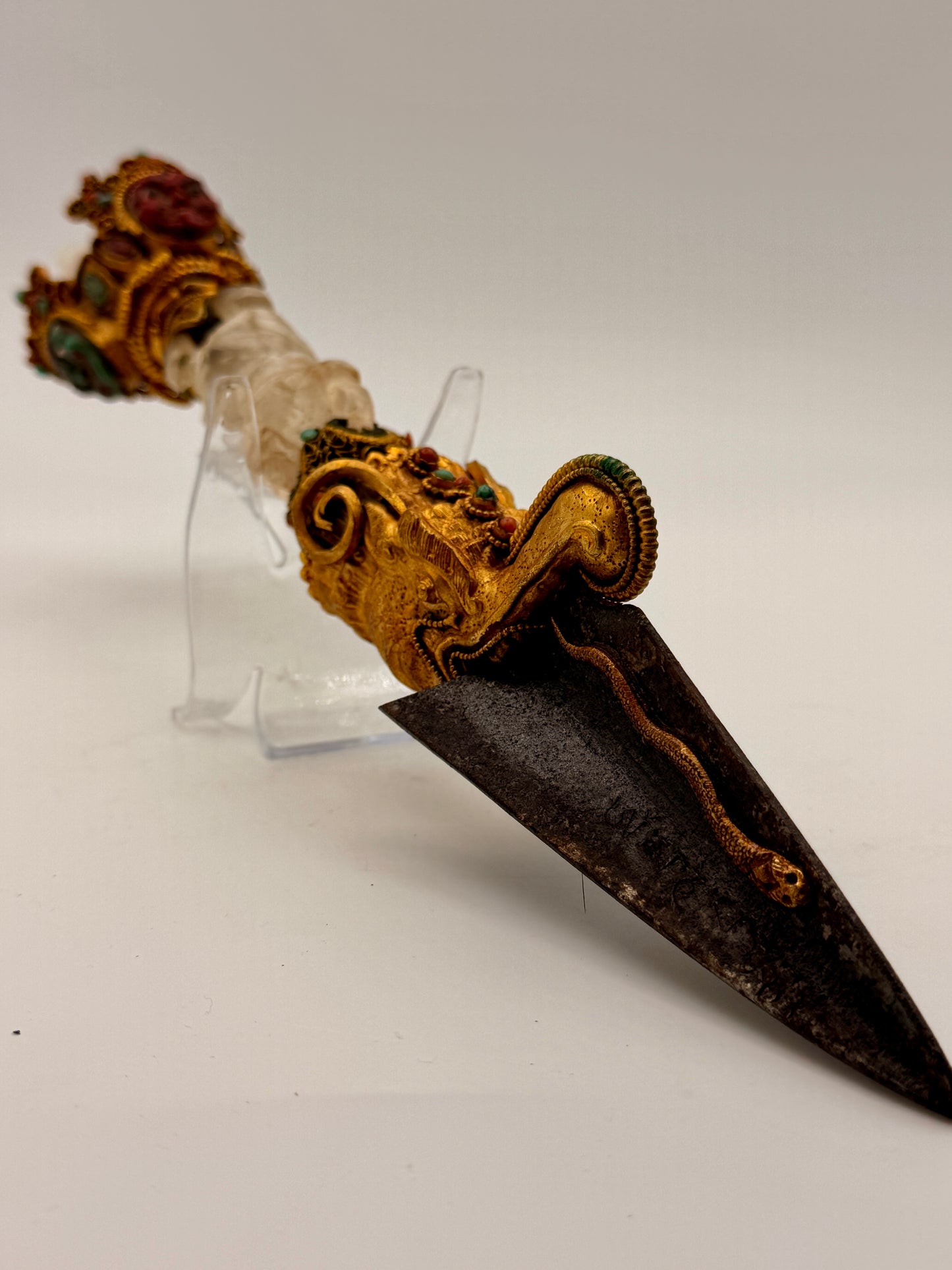 Metal & Crystal Phurba Dagger