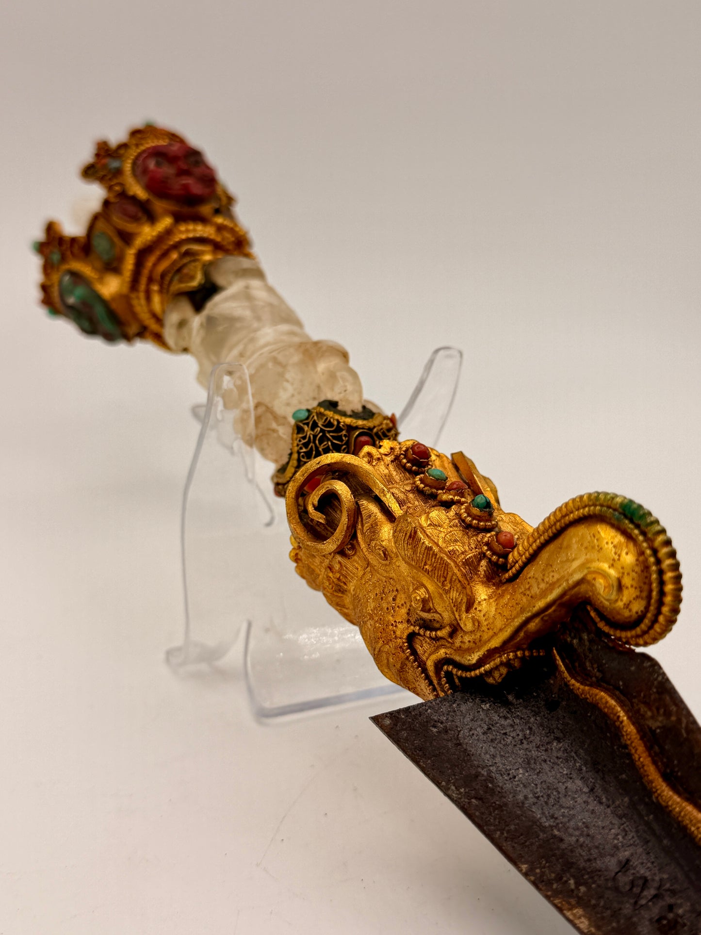 Metal & Crystal Phurba Dagger