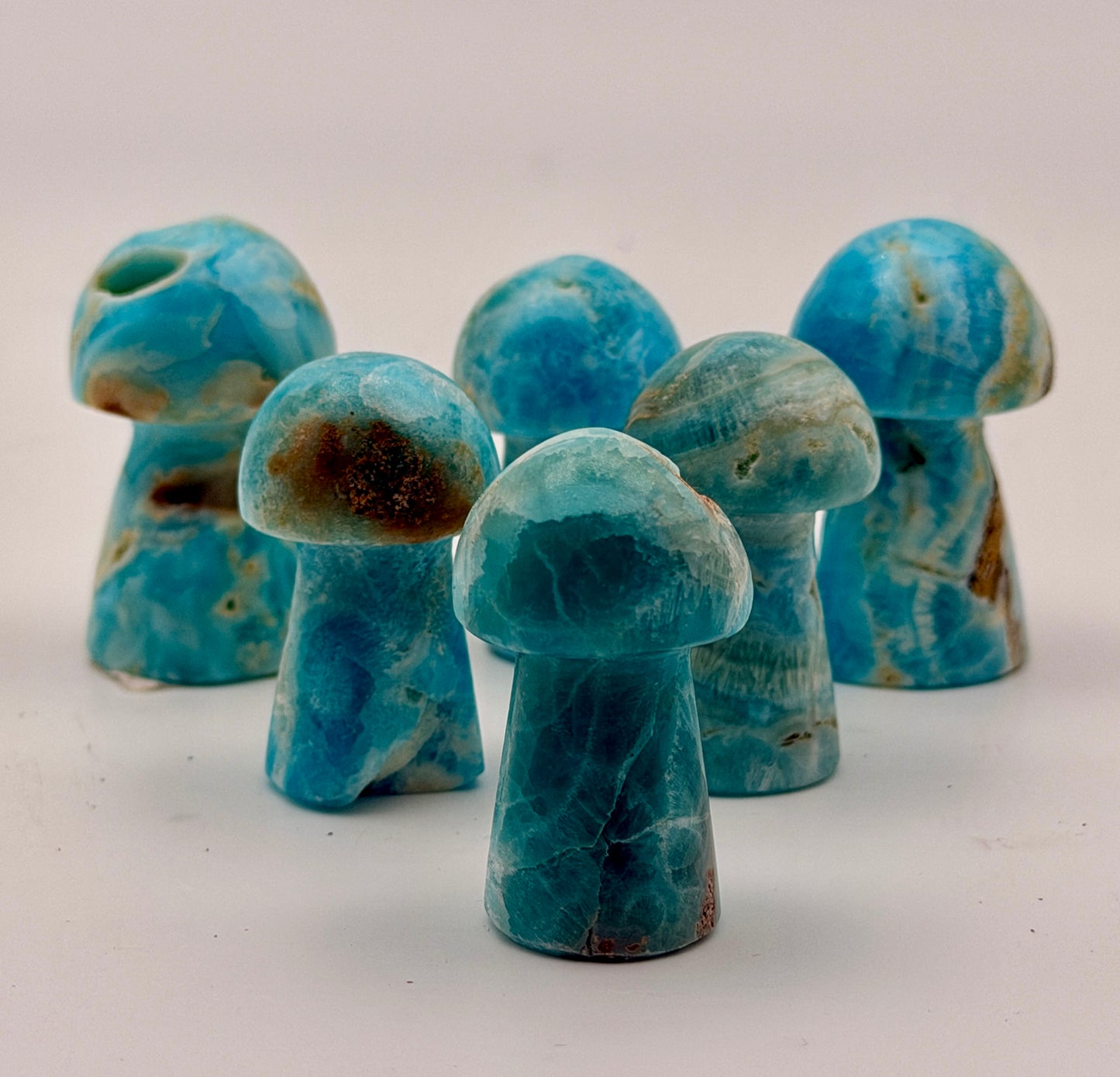 Blue Aragonite Mushrooms