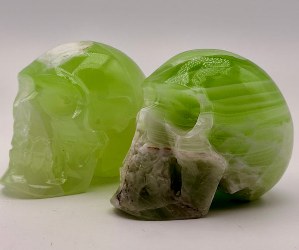 Pistachio Calcite Skulls