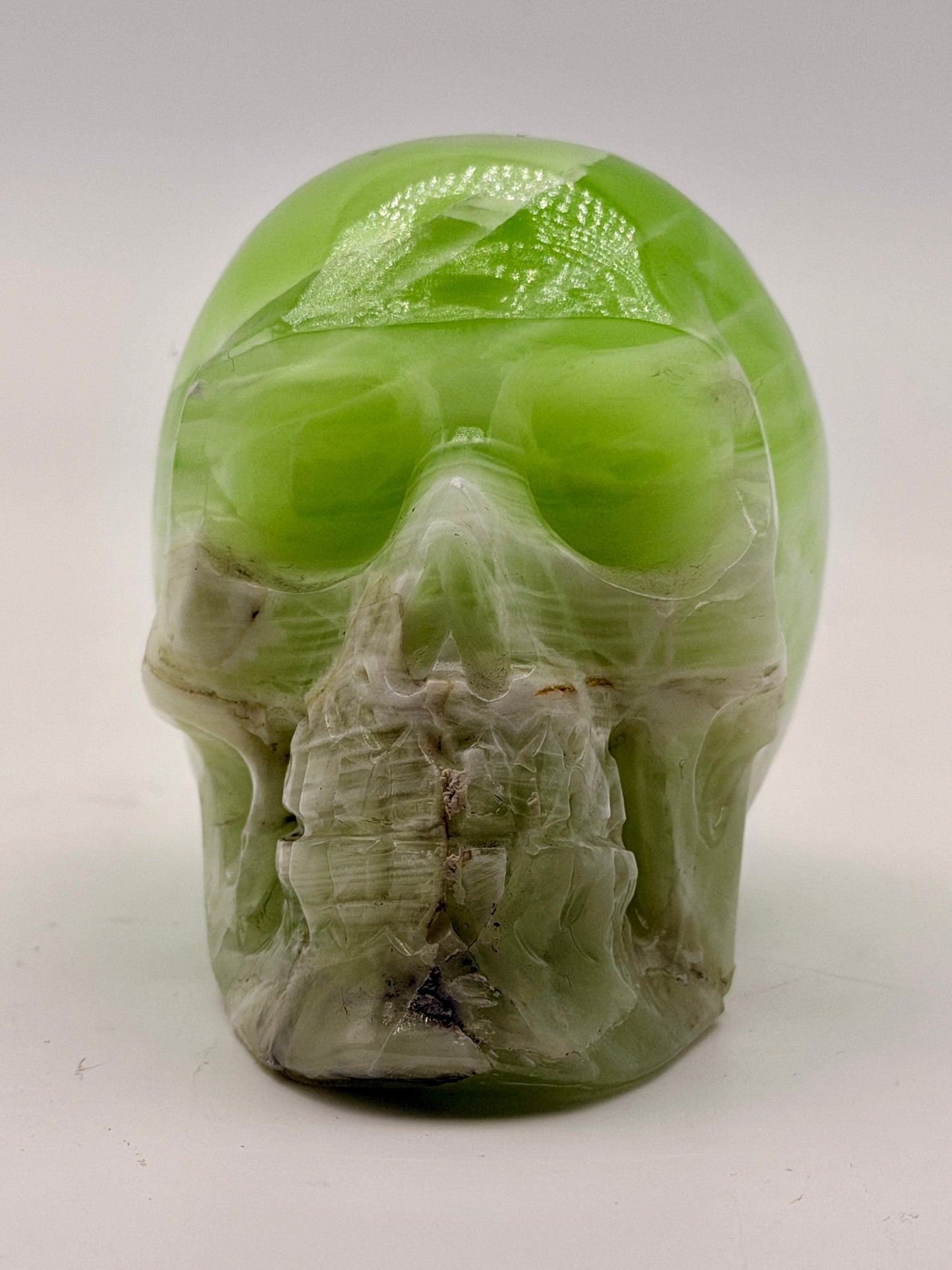 Pistachio Calcite Skulls