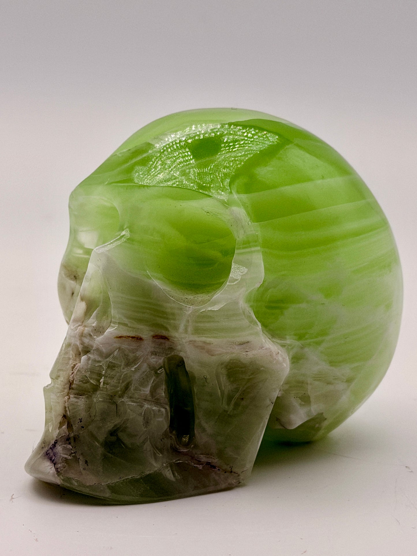 Pistachio Calcite Skulls