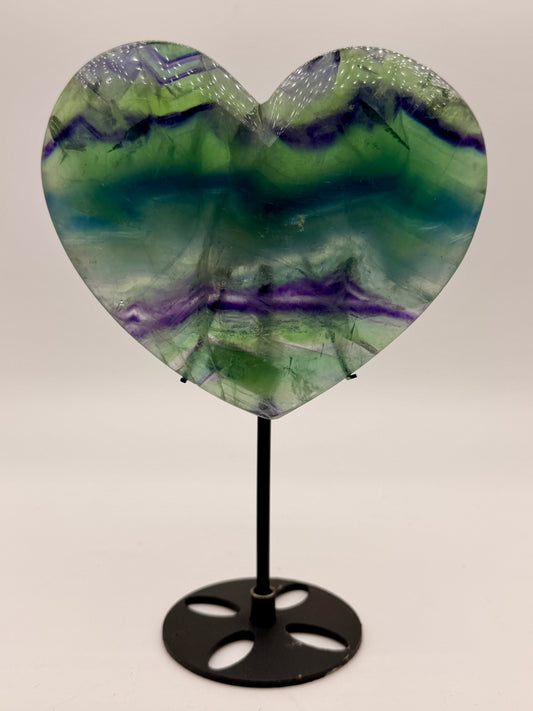 Rainbow Fluorite Heart