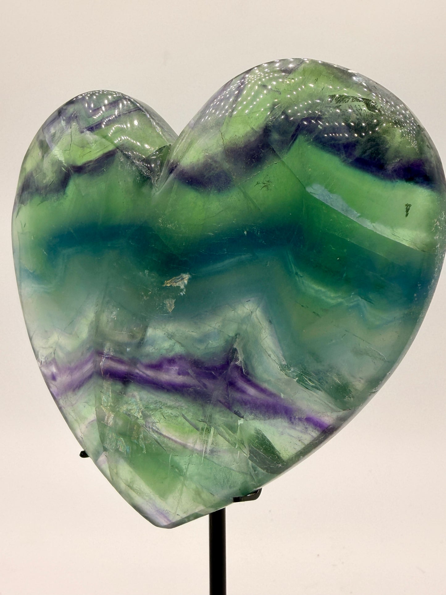 Rainbow Fluorite Heart