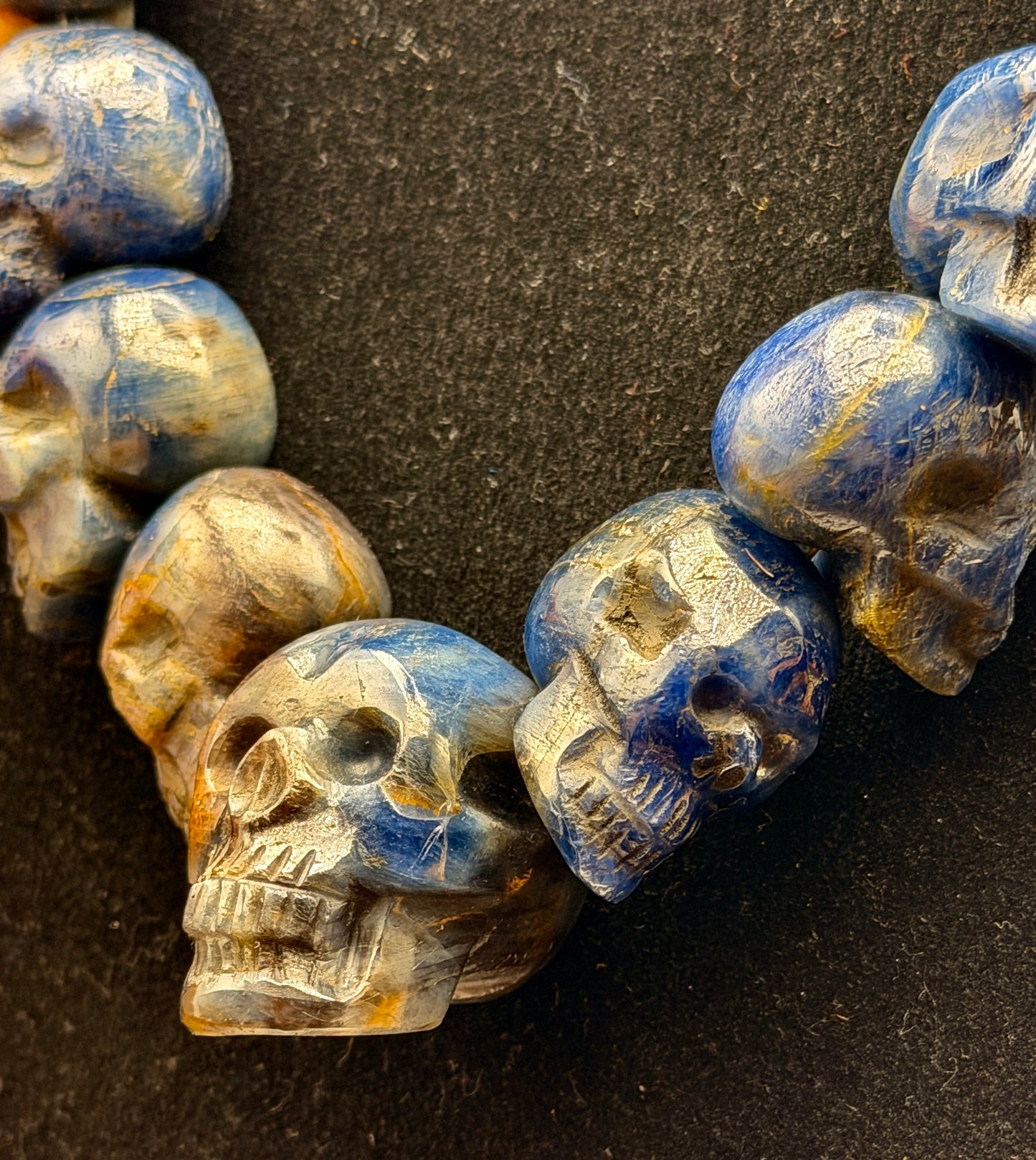 Blue Sapphire Necklace of Skulls