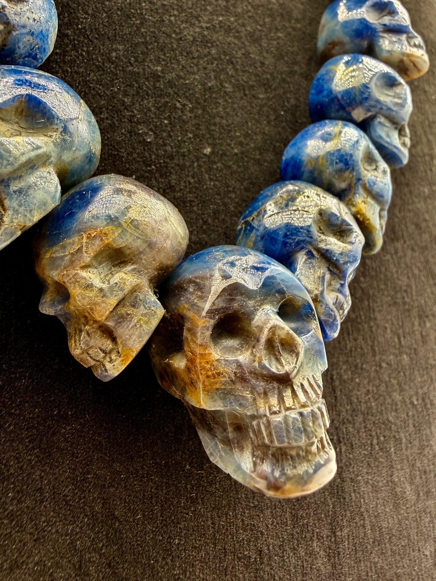 Blue Sapphire Necklace of Skulls