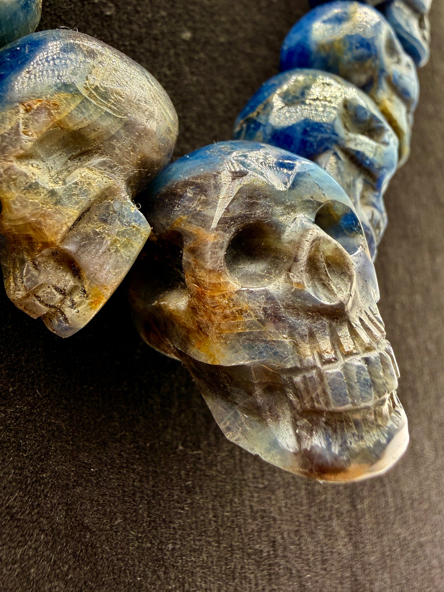 Blue Sapphire Necklace of Skulls