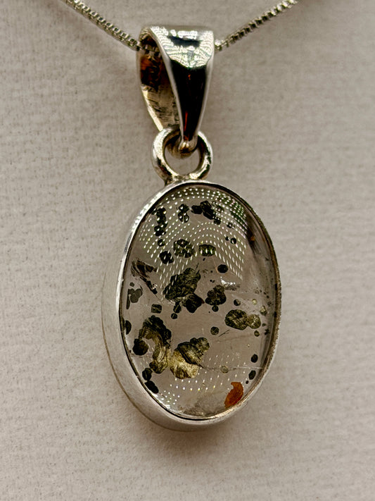 Pyrite & Chlorite Quartz pendant