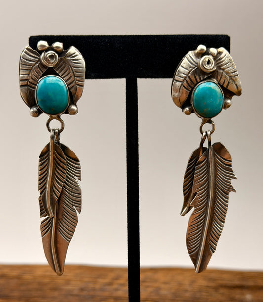 Royston Nv Flower & Feather Earrings