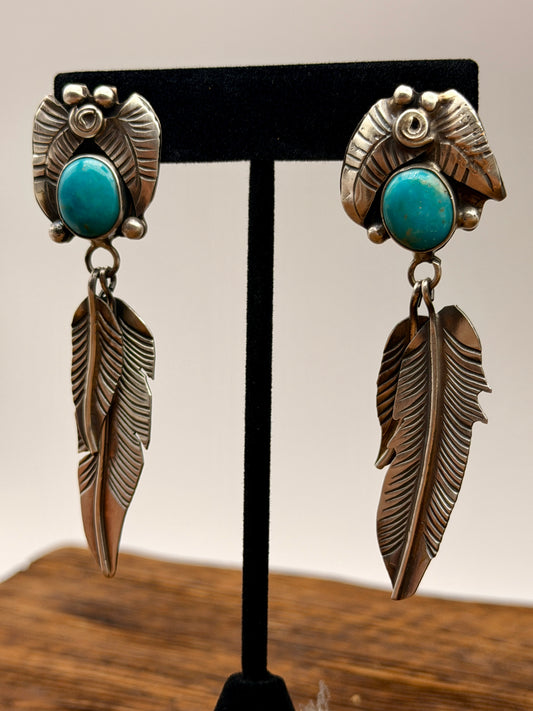 Royston Nv Flower & Feather Earrings