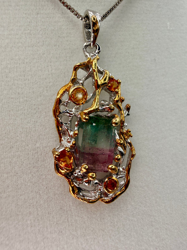 Watermelon Tourmaline Pendants