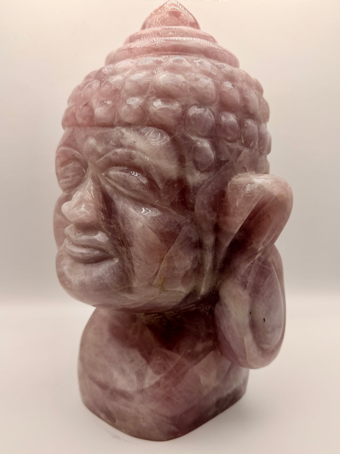 Giant Rose Quartz Buddha Head Altar