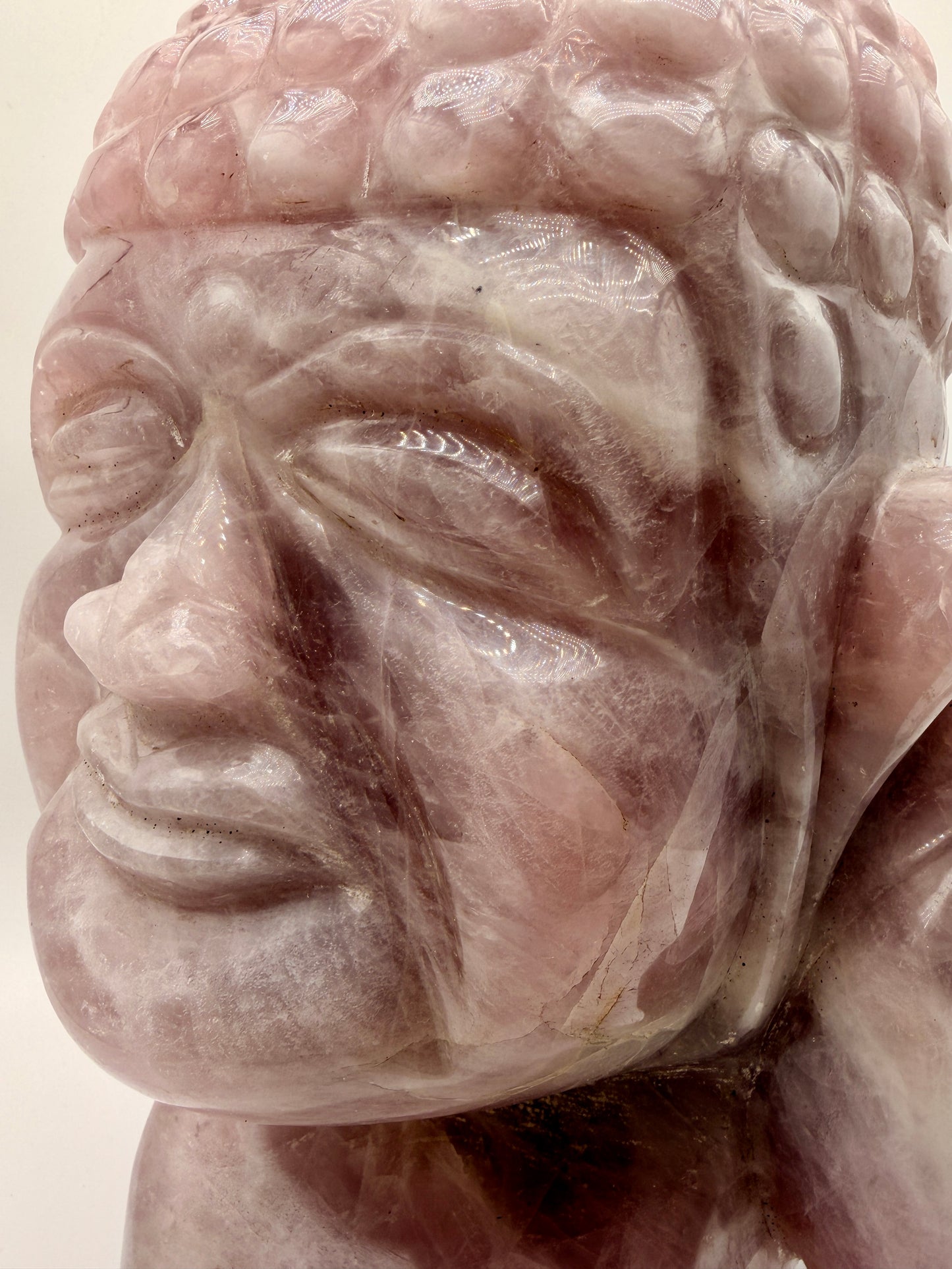 Giant Rose Quartz Buddha Head Altar