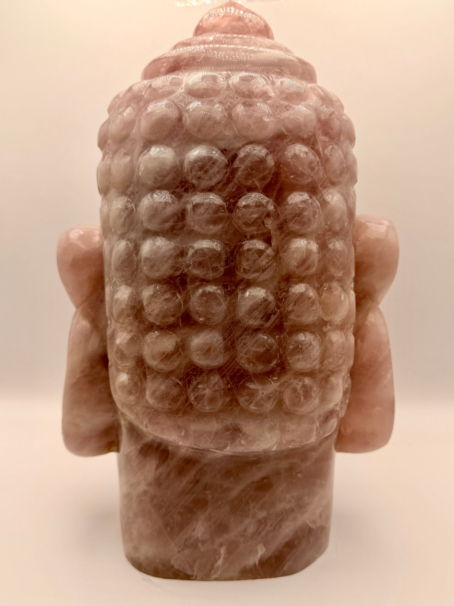 Giant Rose Quartz Buddha Head Altar