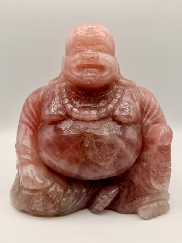 Rose Quartz Laughing Buddha Altar