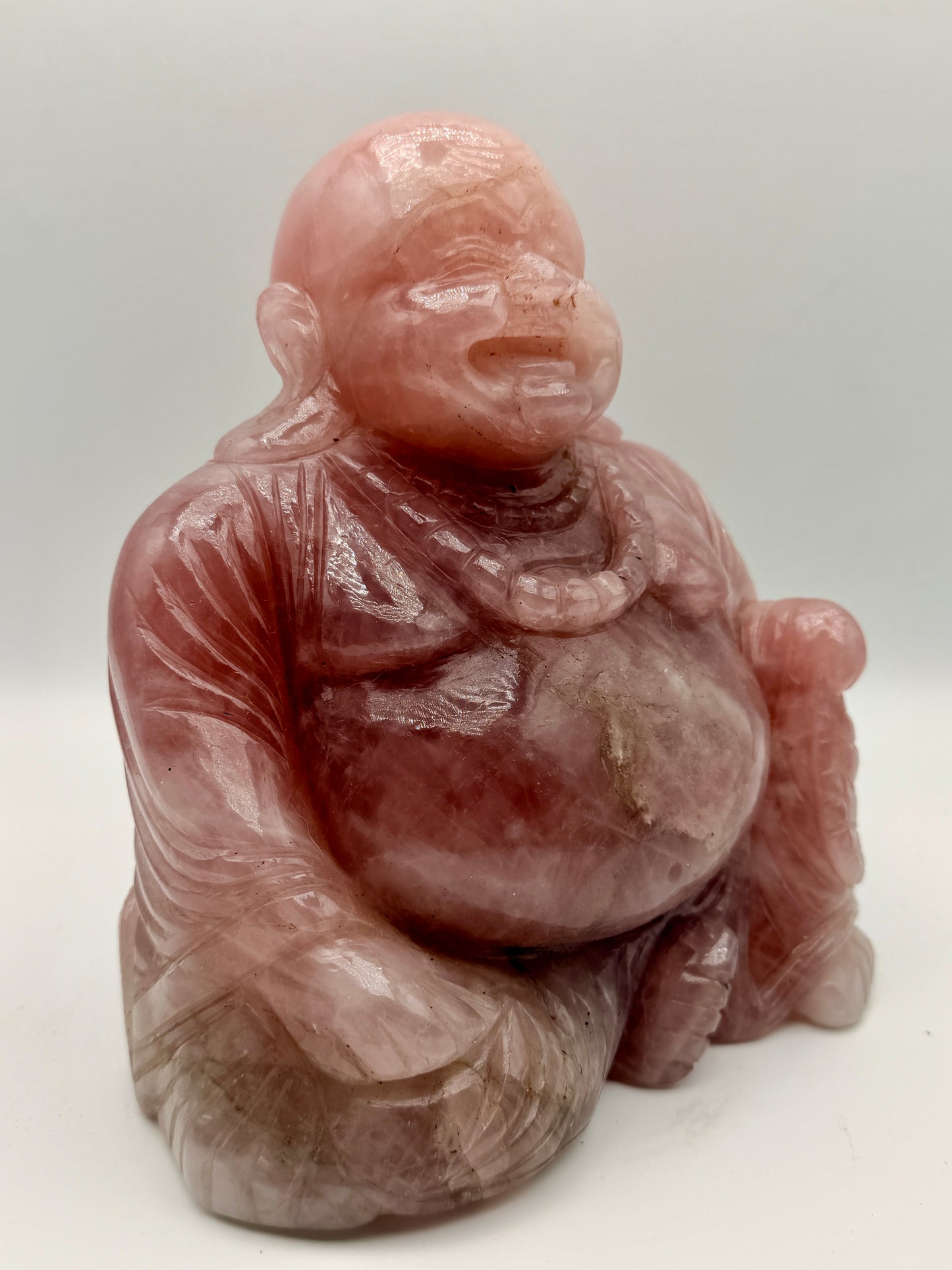 Rose Quartz Laughing Buddha Altar