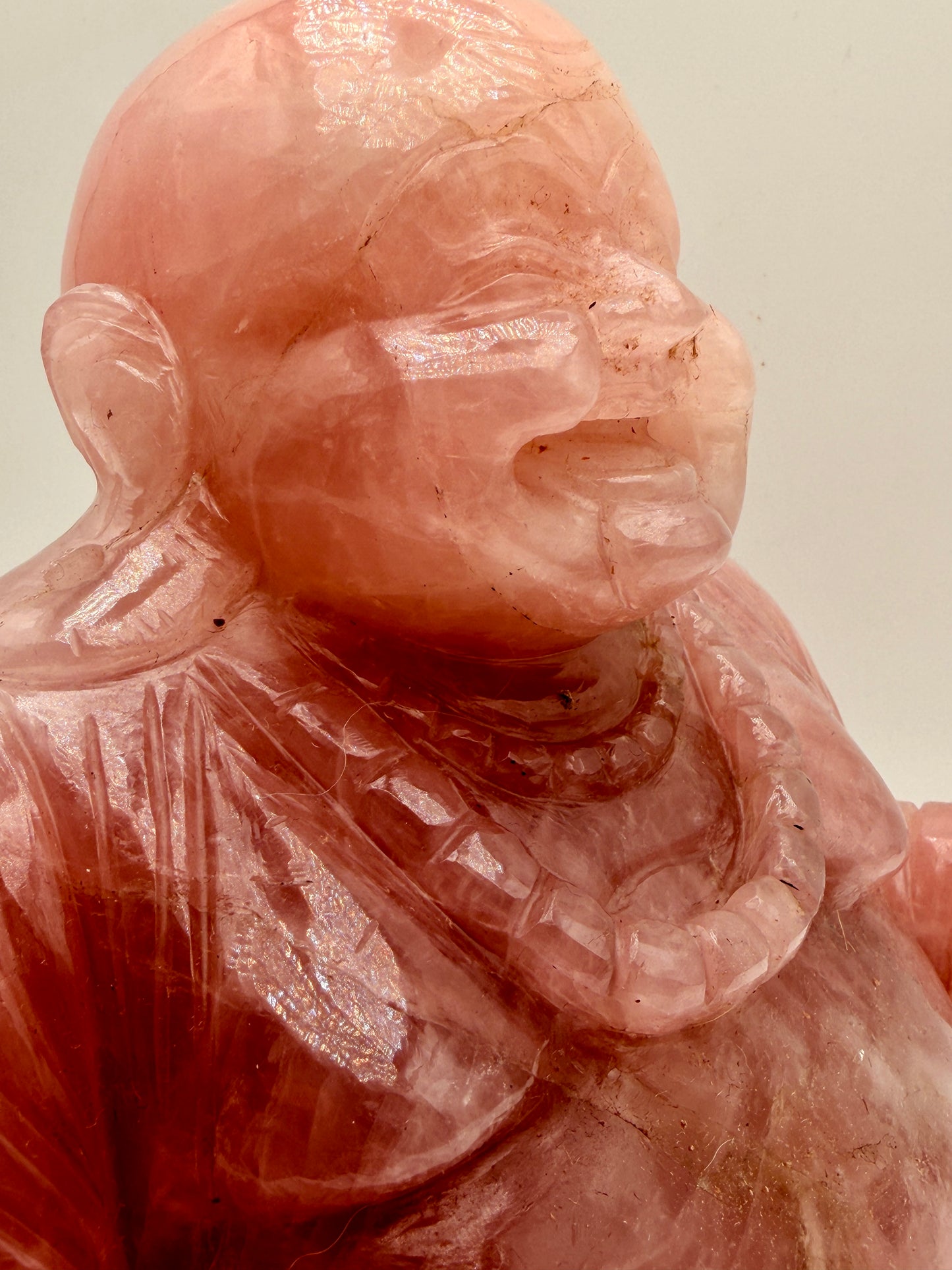 Rose Quartz Laughing Buddha Altar