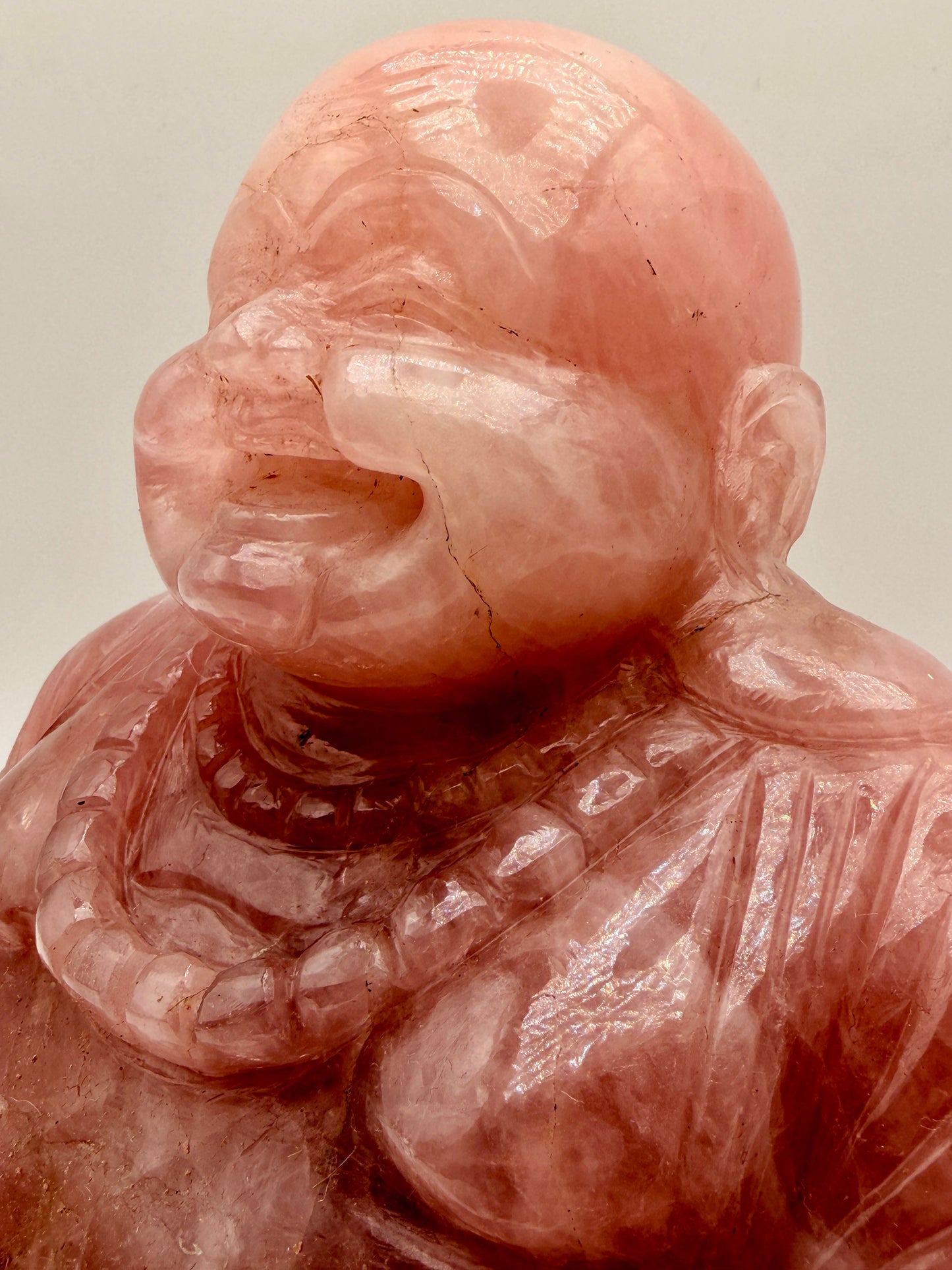 Rose Quartz Laughing Buddha Altar
